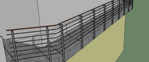 Rendering 3D parapetto terrazza
